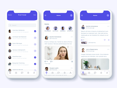 Susen - Social Network App UI Kit adobe xd chat dating facebook feed live message social stream uber ui kit xd