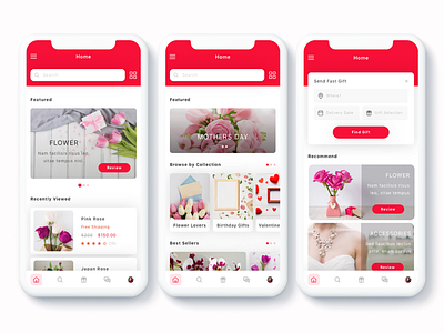 Zambak - Gift and Flower Delivery App UI Kit adobe xd chat delivery e commerce ecommerce flower gift shop social stream ui kit xd