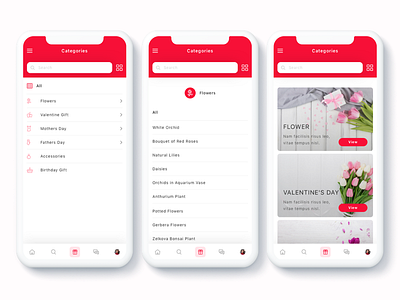 Zambak - Gift and Flower Delivery App UI Kit adobe xd chat delivery e commerce ecommerce flower gift shop social stream ui kit xd