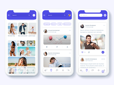 Susen - Social Network App UI Kit adobe xd chat dating facebook feed live message social stream uber ui kit xd