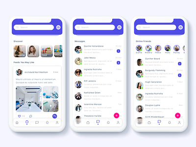 Susen - Social Network App UI Kit adobe xd chat dating facebook feed live message social stream uber ui kit xd