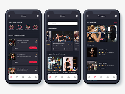 Badi - Find a Personal Trainers App UI Kit adobe xd fitness gym health coach personal trainer pilates sport stream training ui kit xd yoga