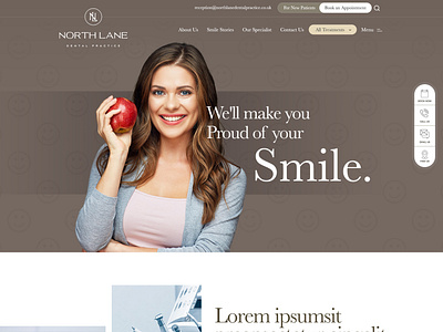 North Lane Dental ui ux design webdesign website design