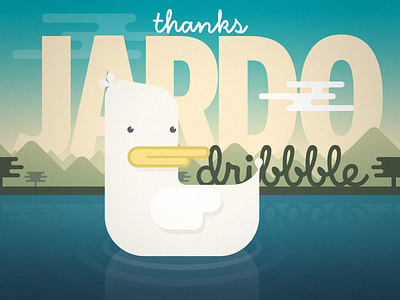 Debut Thanks Jardo Dribbble debut illustration thanks vector