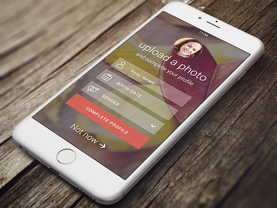 Sign up form screen app design flat icons interface ios iphone 6 photo sign up uiux