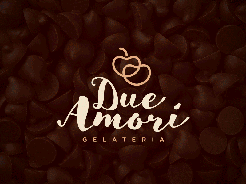 Due Amori - Logo and Identity brand branding design dessert ice cream icon logo