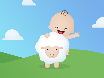 George on his way animals baby baby animals baby sheep baby shower character cute farm illustration