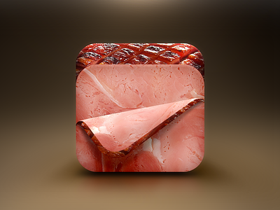 Ham iOS icon 3d app food ham icon ios ipad iphone realistic ui