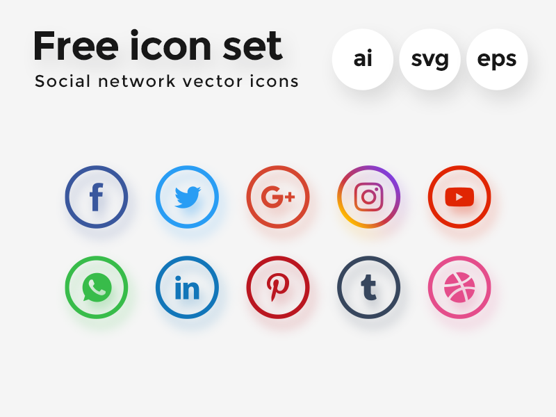 Download Free Vector Icon Set — Social Network by Diego Naive on ...