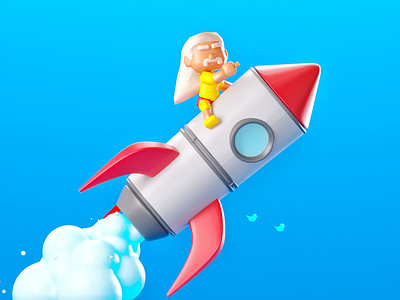 Rocket Man 3dcharacter c4d character character design grow illustration rocket run start wrestler