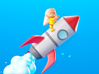 Rocket Man 3dcharacter c4d character character design grow illustration rocket run start wrestler