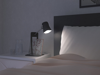 Bedside lamp in the interior 3d 3ds 3ds max bedroom bedside bulb concept interior lamp model vray лампа