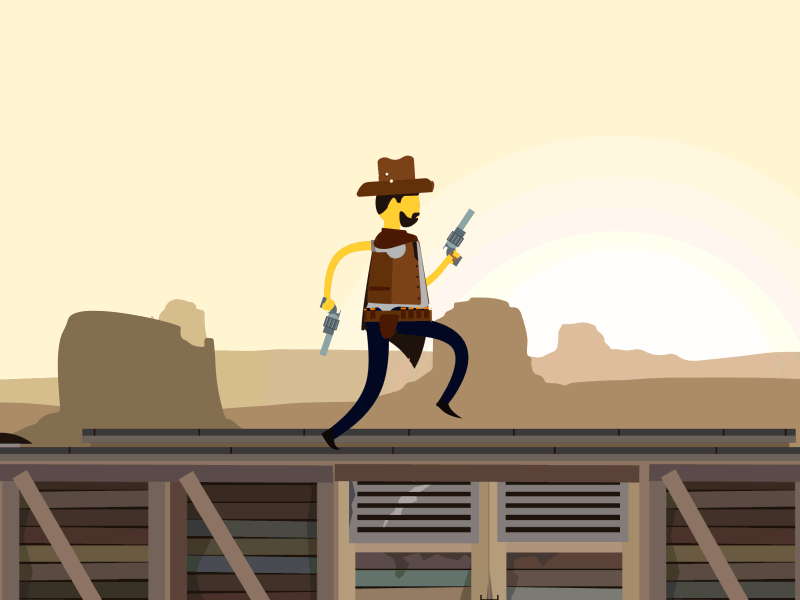 Endless western 2d animate art cartoon character funny gif illustration motiondesign vectorart western