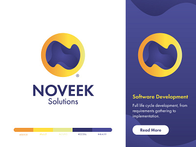 Noveek Logo branding development gradient logo software yelow