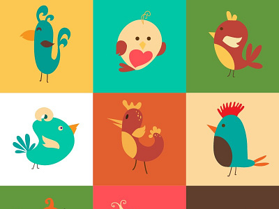 Cartoon vector set with birds birds cartoon cute doodle set vector