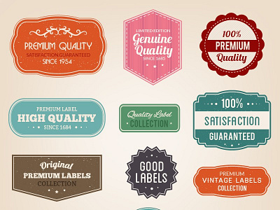 Assorted vector badges