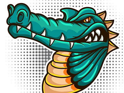 Crocodile Vector mascot animal cartoon danger face head mascot predator retro sticker teeth vector