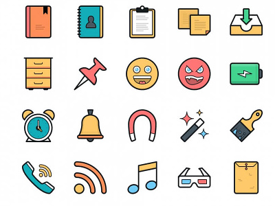 Lulu icons colorful filled flat icon icons outline pack set vector web