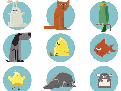 Cute animals vector illustration