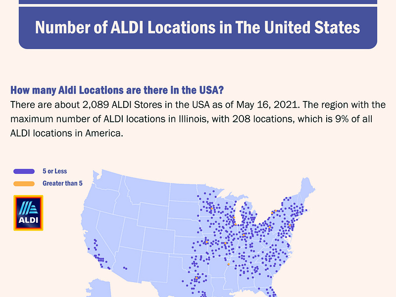 Number Of ALDI Locations In The United States by Locationscloud on Dribbble