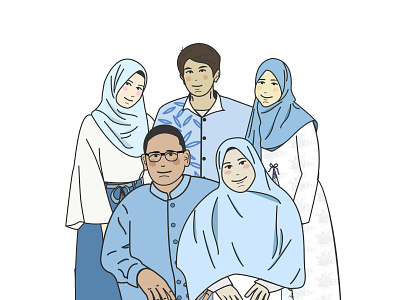 happy family potrait illustration