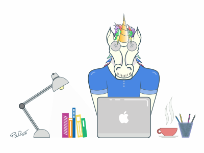 Unicornio computer glasses horn illustration macbook magic unicorn unicornio