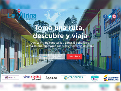 La Vitrina Travel colors design draft government home page landing subscribe tourism ui ux