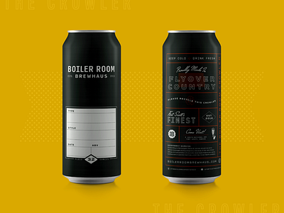 The Boiler Room Crowler 50s beer boiler brand brewery can crowler design growler identity ks label logo mark packaging retro typography