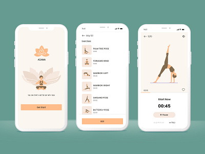 yoga UI design app meditation ui yoga