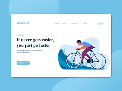 Gapleks Bicycle Company - Landing Page agency athletic bicycle flat design illustration landing page design travel ui ux website design