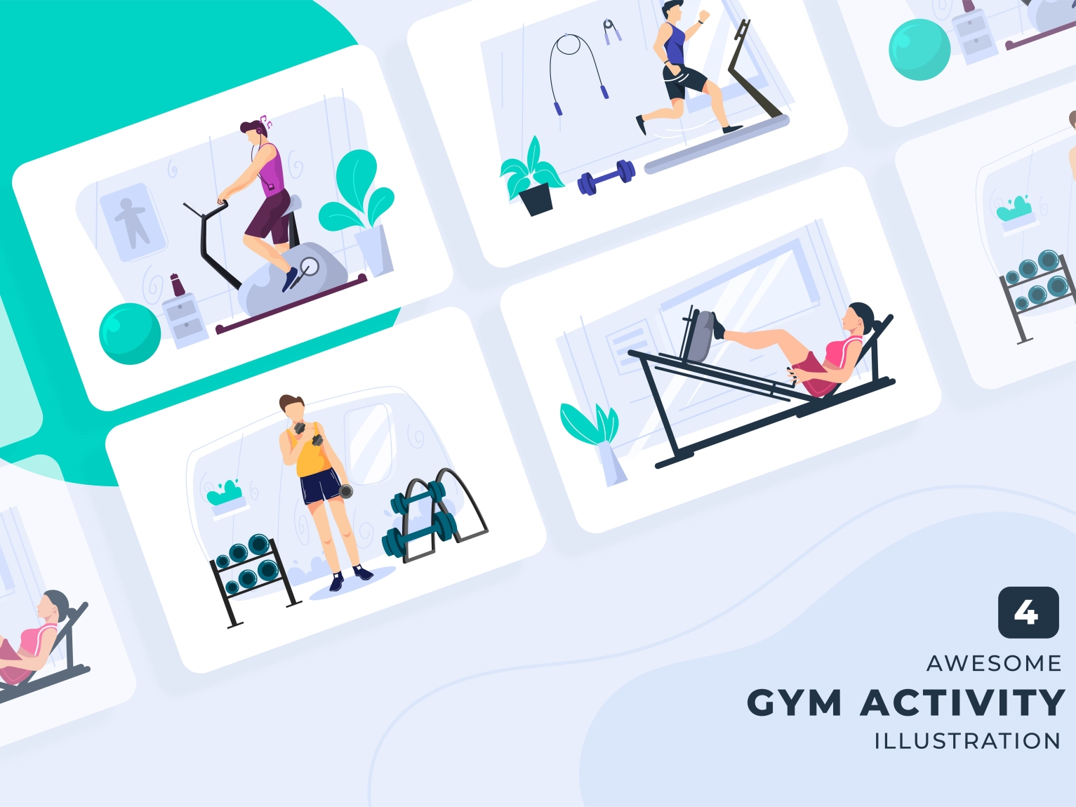 Gym Illustration Concept by KawulaElte on Dribbble