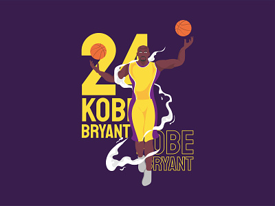 Kobe Bryant - Illustration basketball black mamba character clean design flat design illustration kobe lakers nba vector