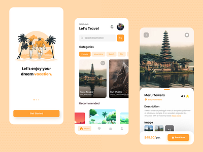 Travel App Design ✈ app appui design tourism travel travel app typography ui vector