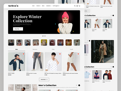 Clothing Shop Website Design clothe design fashion fashion category fashion clothe landing page typography ui website