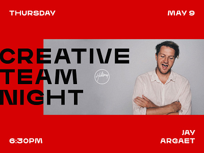 Creative Team Night branding clean creative creative team night design flat layout logo minimal red type typography