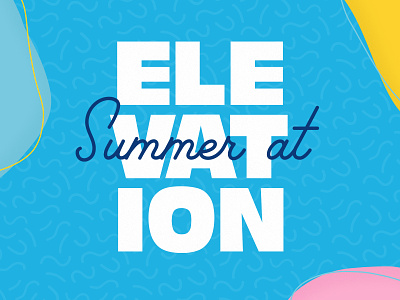 Summer at Elevation brand branding design flat icon illustration layout logo summer type typography vector
