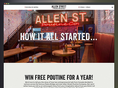 Allen Street Poutine Company Website branding interface design restaurant website ui ux web design