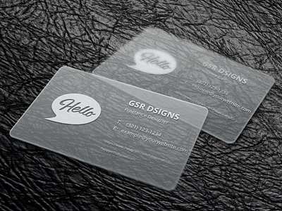 Translucent Business Cards MockUp