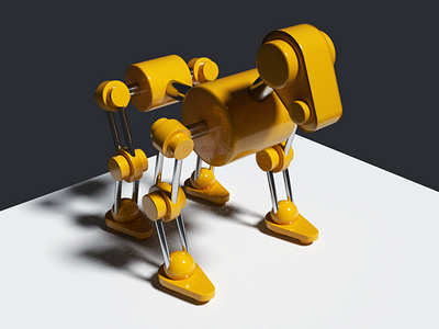 3D ROBOTIC DOG 3d 3d art 3d artist 3d modeling blender demo dog dogmodel model modeling robo robotic yellow