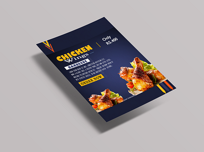 Restaurant Flyer and banner branding card chicken wings colors design mockup design offer banner promotional design typography web webdesign