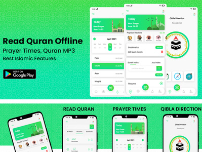 Play store assets (Quran App UI) by Sana Waheed on Dribbble