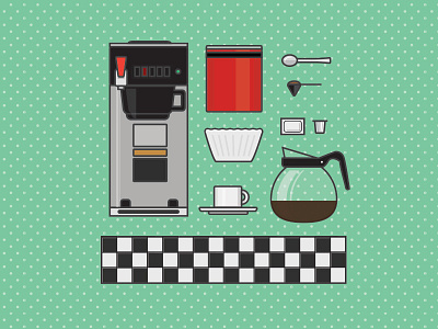 Low-Fi Brew coffee coffee can coffee cup coffee machine icon set icons illustration line art spoon sugar pack