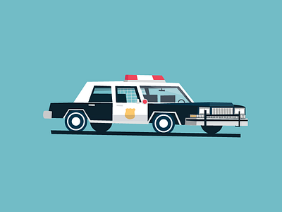 Bad boys, bad boys, whatcha' gonna do? 80s car flat illustration police police man vehicle vintage