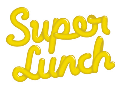 Super Lunch 3d branding custom type hand lettering logo lunch mustard super typography yellow