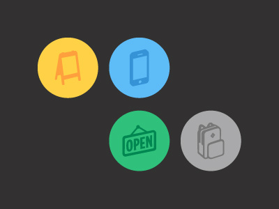 Slant Set backpack icon icons open phone sandwich board
