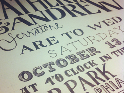 October Wedding Invite block handlettering invitation invite marker pencil serif sketch slab wedding