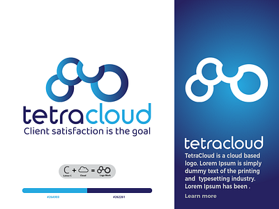 Tetracloud Logo Design - Cloud Company logo brand identity branding cloud company logo cloud logo company design graphic design illustration logo logo design logo design branding minimal