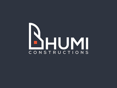 BHUMI CONSTRUCTONS LOGO bhumi construction logo brand identity branding company construction logo design graphic design illustration lettermark logo logo logo design minimal logo modern