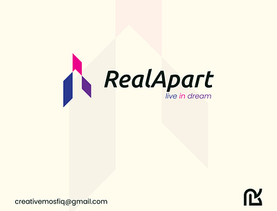 RealApart - Real Estate Logo brand brand identity branding building decor design estate graphic design home house illustration logo logo design properties real estate rent