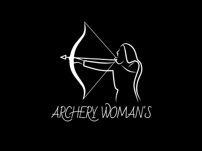 Logo archery woman's white animation branding design graphic design illustration illustrator logo typography